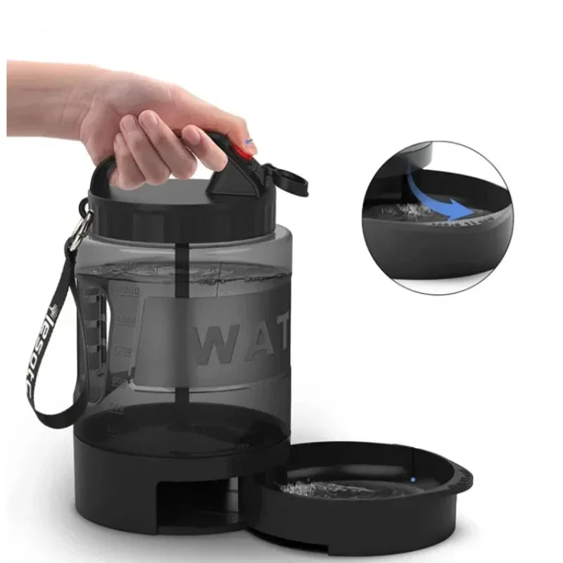 2.2L Portable Dog Water Bottle with Integrated Drinking Bowl – Leak-Proof Travel Water Bottle for Hiking and Outdoor Adventures 3