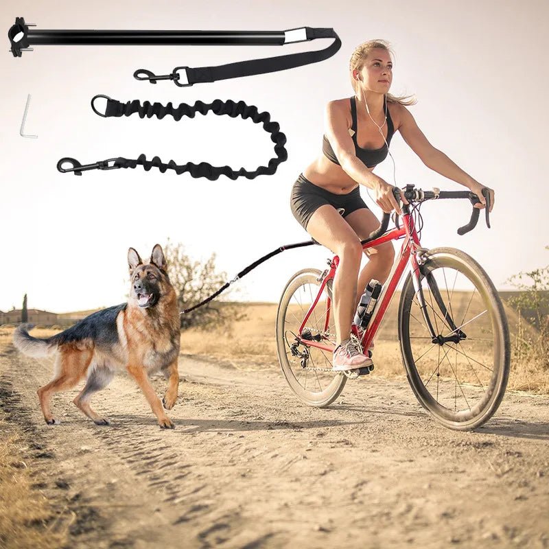 Bicycle Dog Leash with Elastic Shock Absorption – Durable Metal Attachment for Safe Rides 3