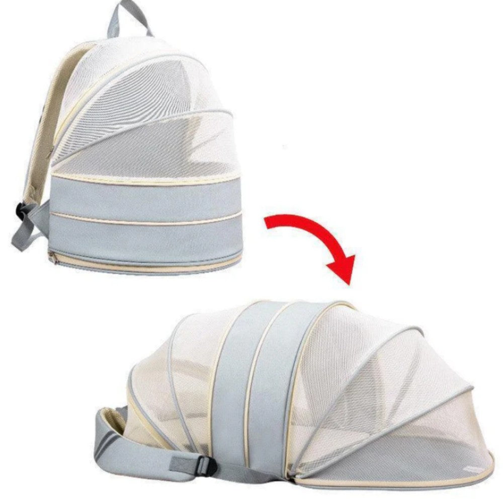 Cat Carrier Backpack 2-in-1 Travel Tent featuring breathable mesh, designed for cats, lightweight and portable for convenient travel. 9