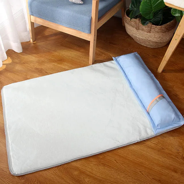 Cooling Dog Bed with Gel Memory Foam – Breathable Sky Blue Design for Large Dogs, Comfortable Summer Naps 6