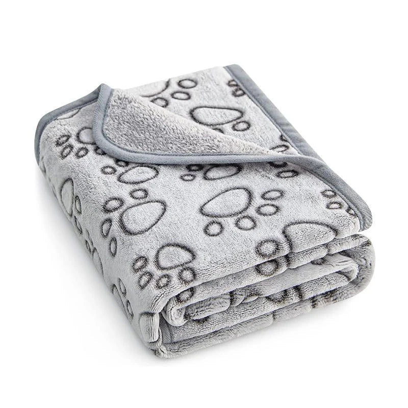 Cozy Coral Fleece Dog Blanket for Couch – Soft Pet Blanket with Paw Print Pattern, Machine Washable, Lightweight 8