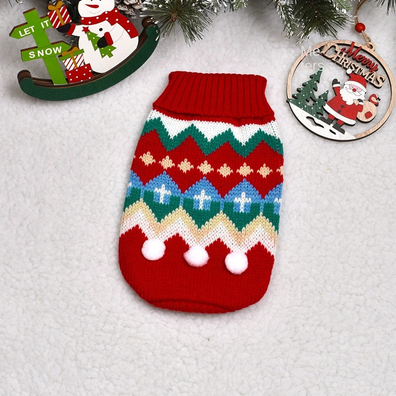 Cozy Dog Christmas Sweater with Reindeer Design – Warm Knit Sweater for Small Dogs 4