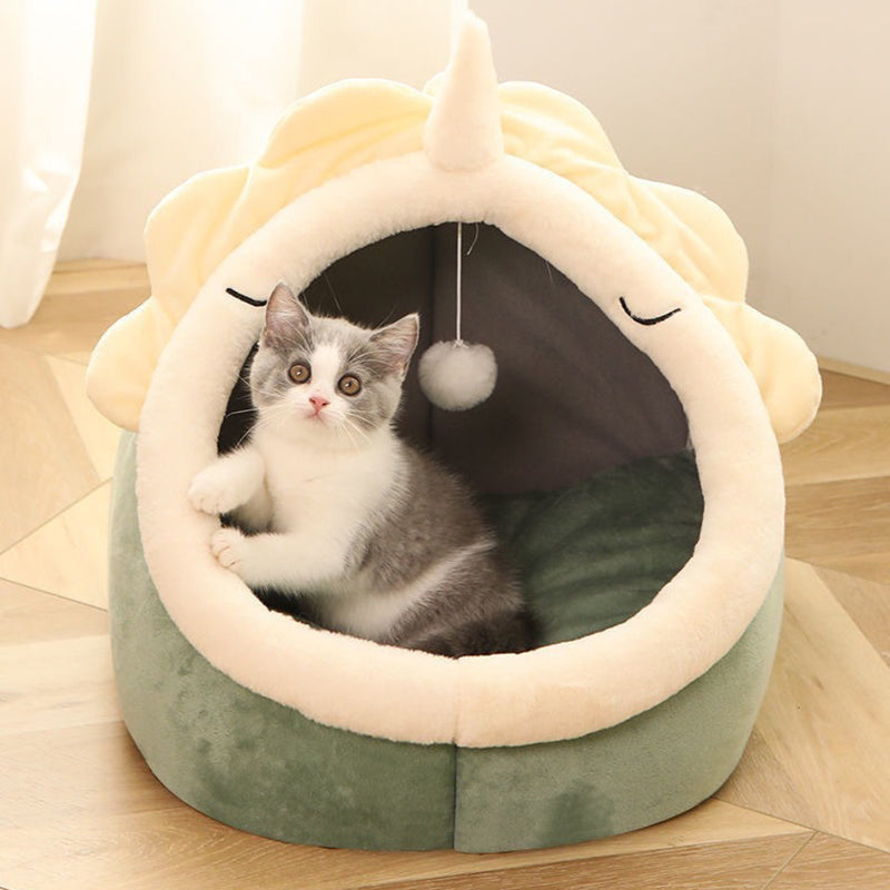 Cozy Soft Gray Plush Cat Bed – Round Design for Ultimate Comfort and Security, Easy to Clean, 30cm to 45cm Sizes 0