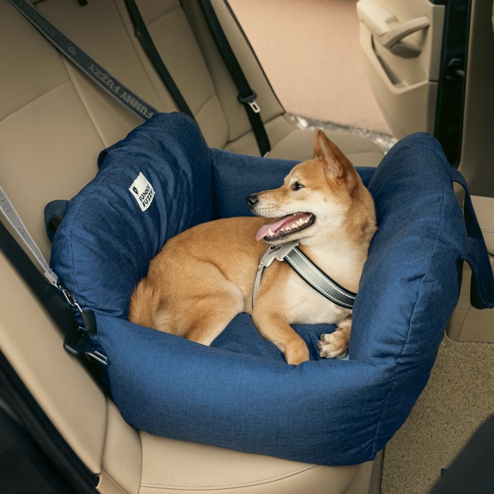 Dog Car Seat Bed with Adjustable Safety Straps – Portable Travel Bed for Small & Medium Dogs – Waterproof Oxford Fabric 28