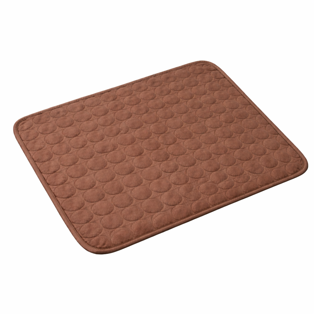 Dog cooling mat made from breathable fabric, designed for indoor and outdoor use, lightweight and foldable for easy storage, perfect for keeping pets cool during summer 10