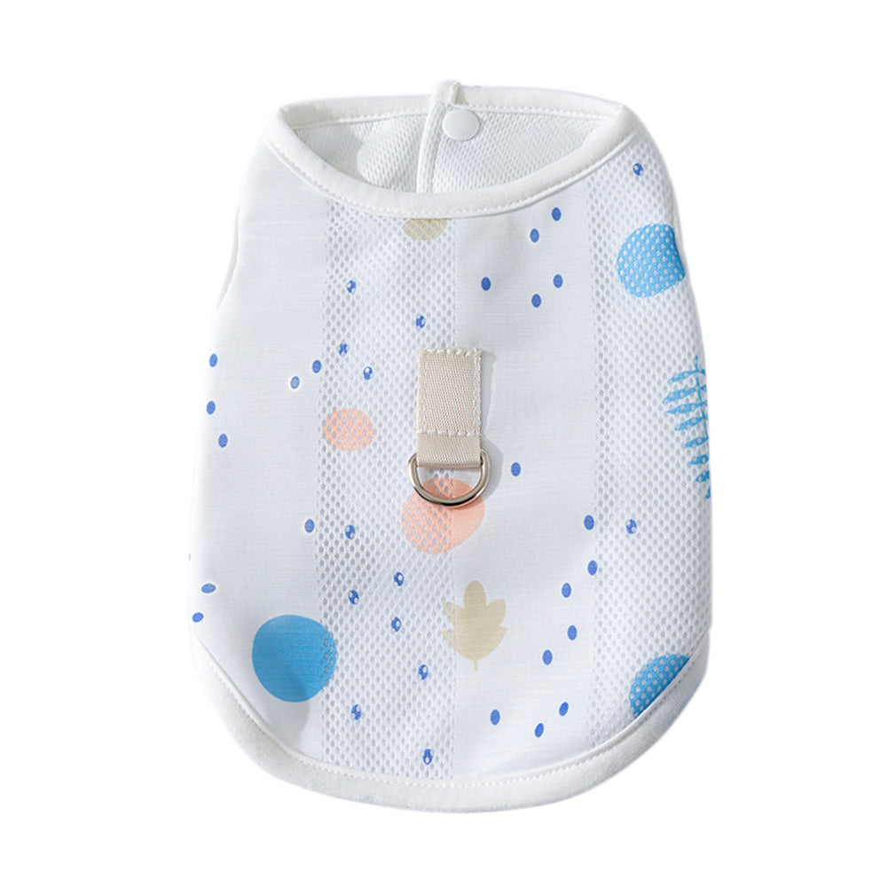 Dog Cooling Vest for Summer – Breathable and Adjustable Fit in Blue Dolphin and White Leaves – Lightweight Heat Protection 5