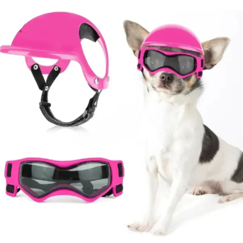Dog goggles with UV protection and adjustable straps, designed for outdoor adventures, featuring a durable frame and a stylish design for dogs. 3