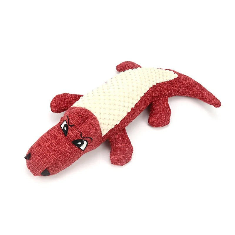 Durable Plush Crocodile Dog Toy with Squeaker – Interactive Chew Toy for All Dog Sizes in Green 7