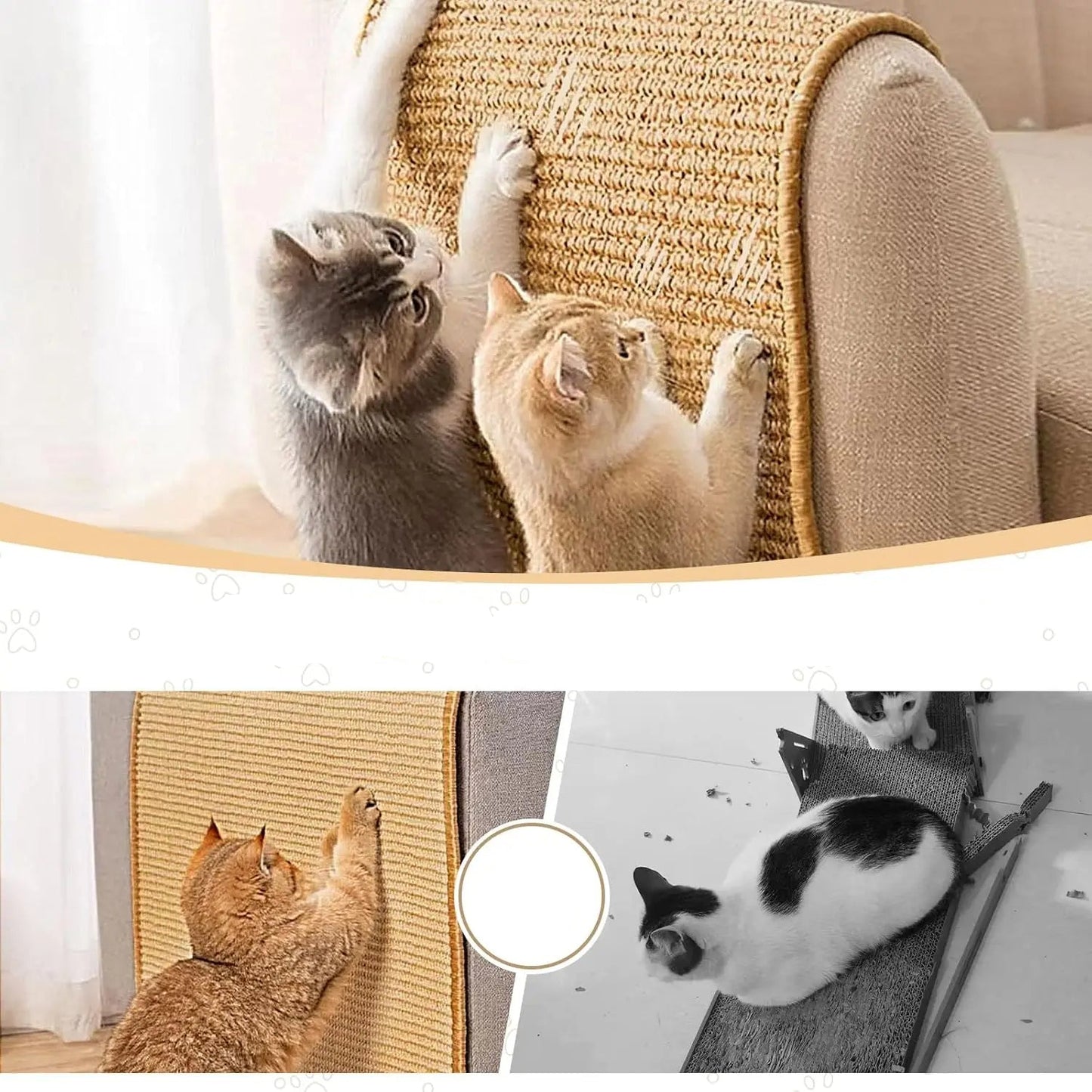 Durable Sisal Cat Scratcher Board Mat for Healthy Claw Care – Multi-Purpose Cat Scratching Post, Safe and Eco-Friendly 3