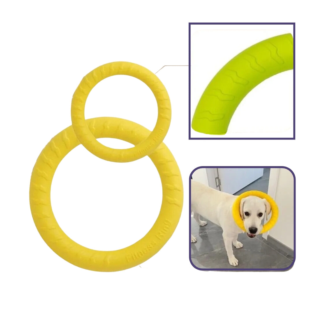 Durable Yellow Rubber Chew Ring for Dogs – Interactive Toy for Active Play in Small and Large Sizes 3