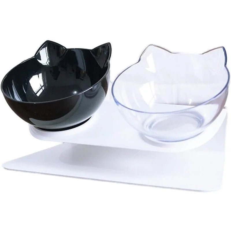 Elevated Double Cat Food Bowl with 15° Tilt – Ergonomic Non-Slip Feeder Stand 11