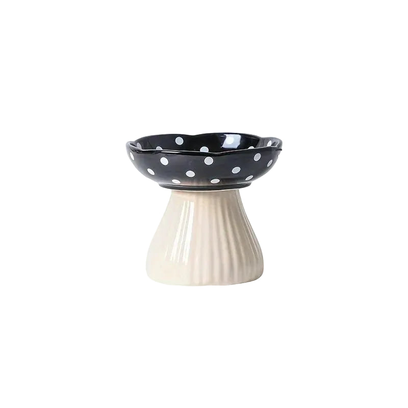 Elevated Mushroom-Shaped Cat Bowl – 6-Inch Whisker-Friendly Raised Cat Food Bowl in Durable Ceramic 9