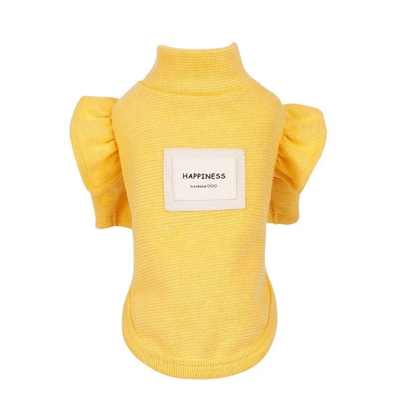 Flower Sleeve Pet Sweater for Small Dogs – Cozy All-Season Wear in Pink, Yellow, Blue 8