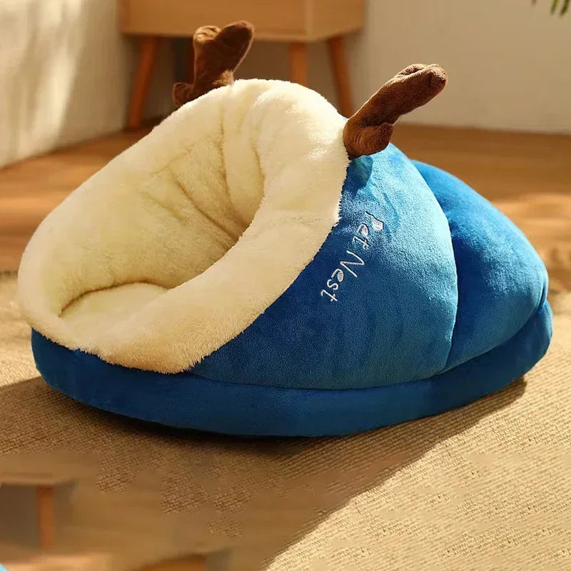 Foldable Dog Bed in Slipper Shape – Warm Coral Fleece for Small Dogs, Cozy and Breathable Design, Ideal for Winter Comfort 8