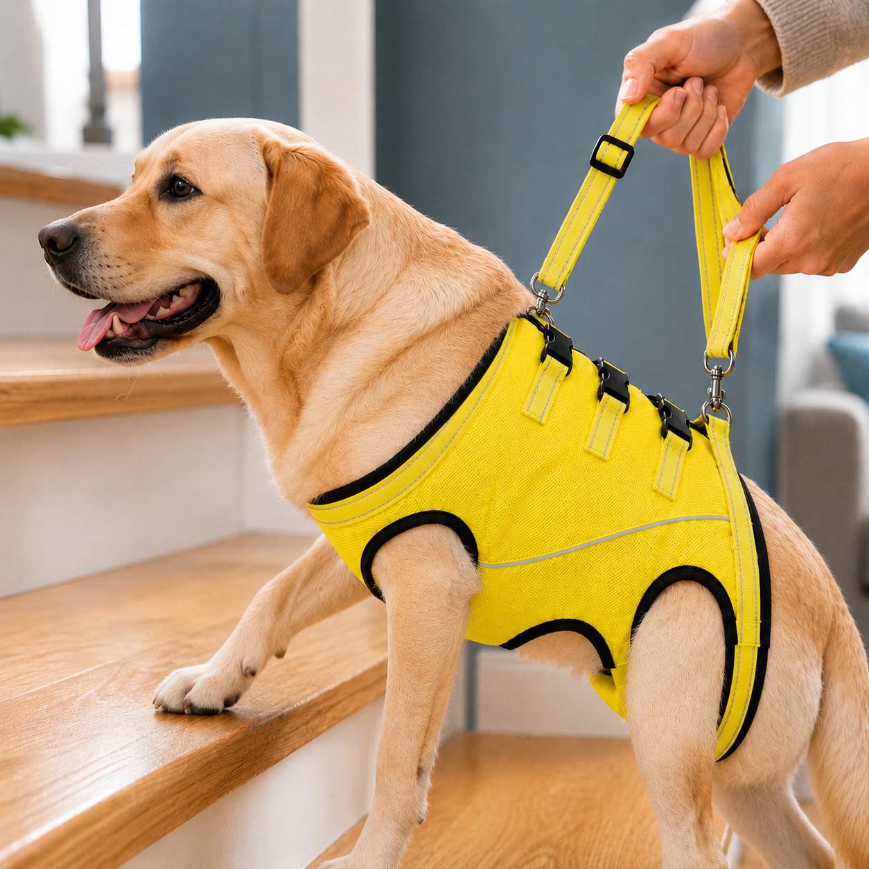 Full-Body Dog Harness for Mobility Support with Handle, featuring an adjustable lift assist vest designed to help dogs with weak hind legs. 9