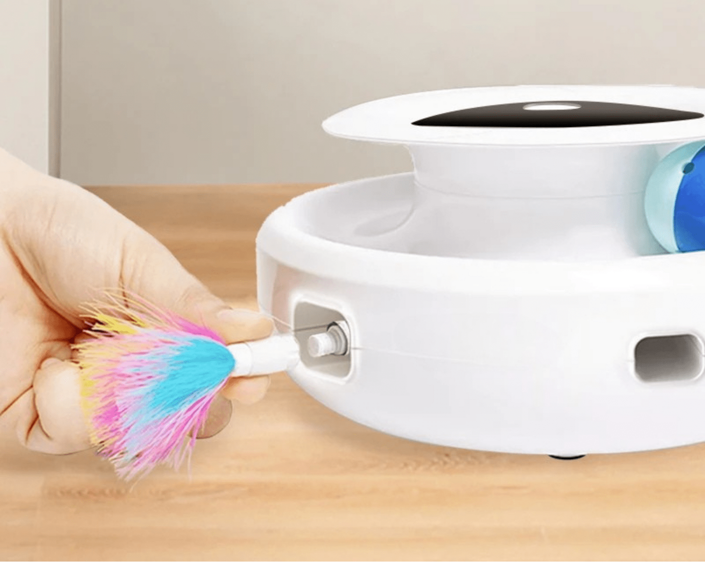 Interactive 2-in-1 Electronic Cat Toy and Small Dog Toy with Automatic Spring and Moving Ball - Engaging Pet Toy for Mental Stimulation 2