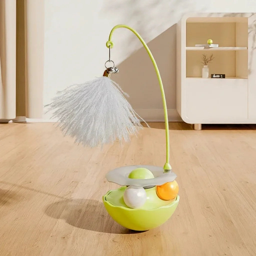 Interactive Cat Toy Tumbler with Feathers and Bell – Engaging Non-Tipping Design for Hours of Fun 10