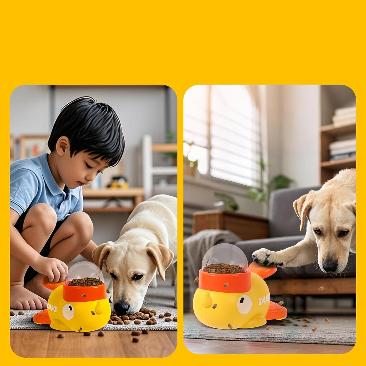Interactive Duck Shaped Dog and Cat Toy Treat Dispenser – Slow Feeder Puzzle for Healthy Eating 3