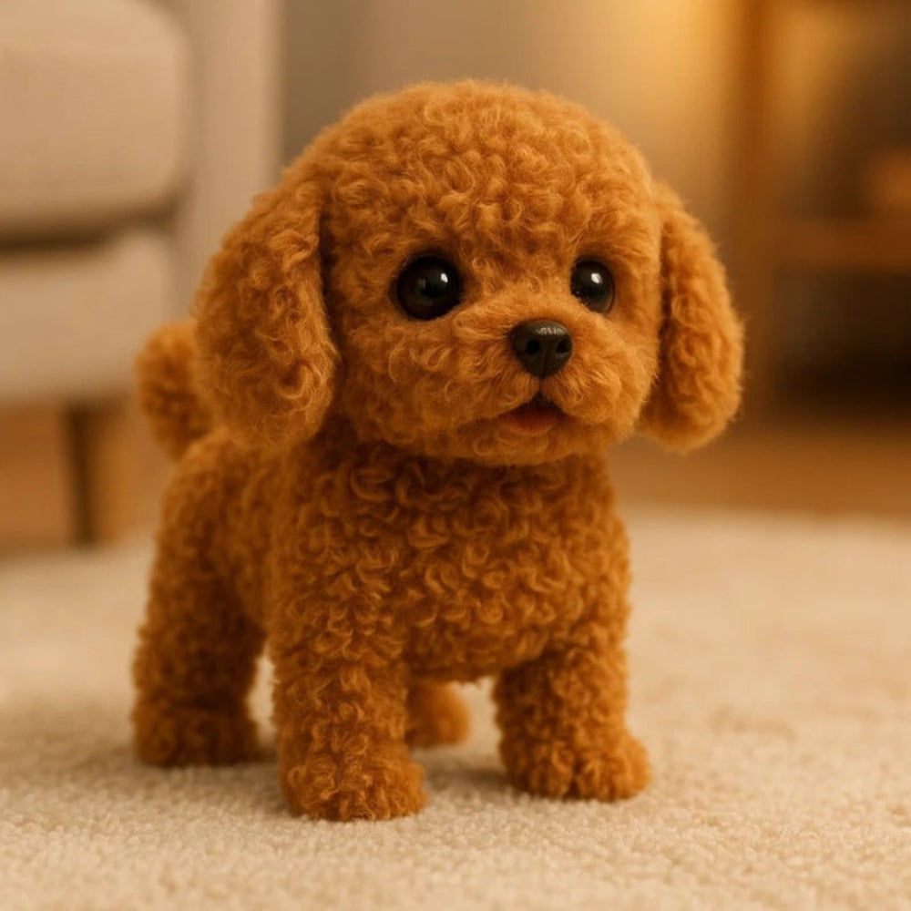 Interactive plush puppy toy featuring gentle movement and sound, designed for imaginative play as a soft companion for children. 4