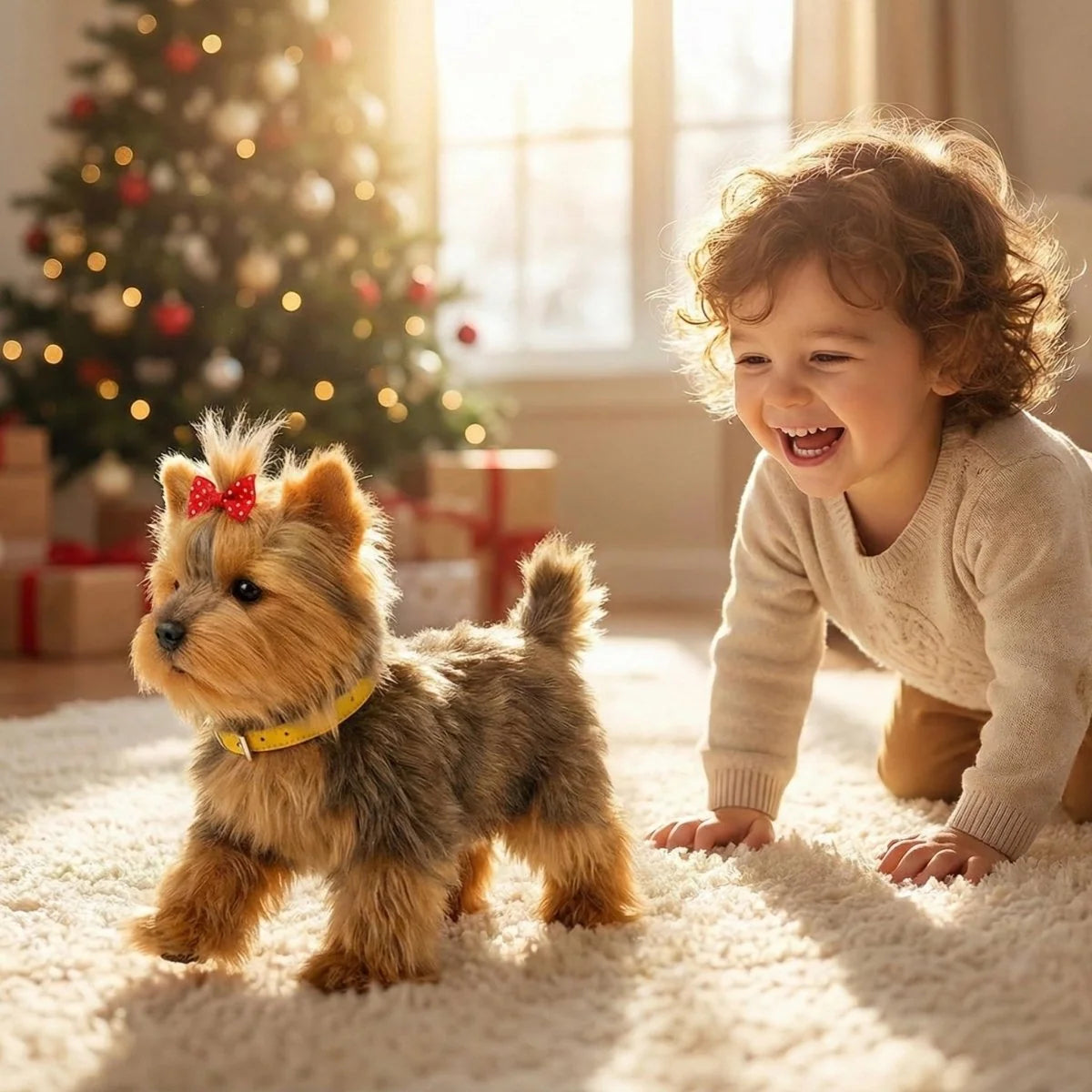 Interactive robot puppy toy featuring lifelike movements and touch response, available in 10 realistic breeds for engaging play. 17