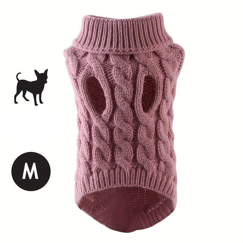 Knit Pet Sweater for Small to Medium Dogs - Soft Acrylic Pullover in Multiple Colors for Cold Weather 8