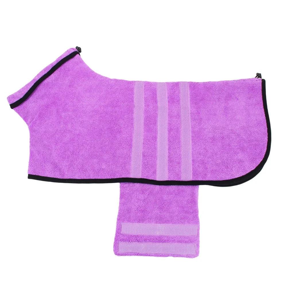 Microfiber Pet Bathrobe for Dogs and Cats β Quick Drying, Adjustable Fit, Sizes XS to 2XL 9