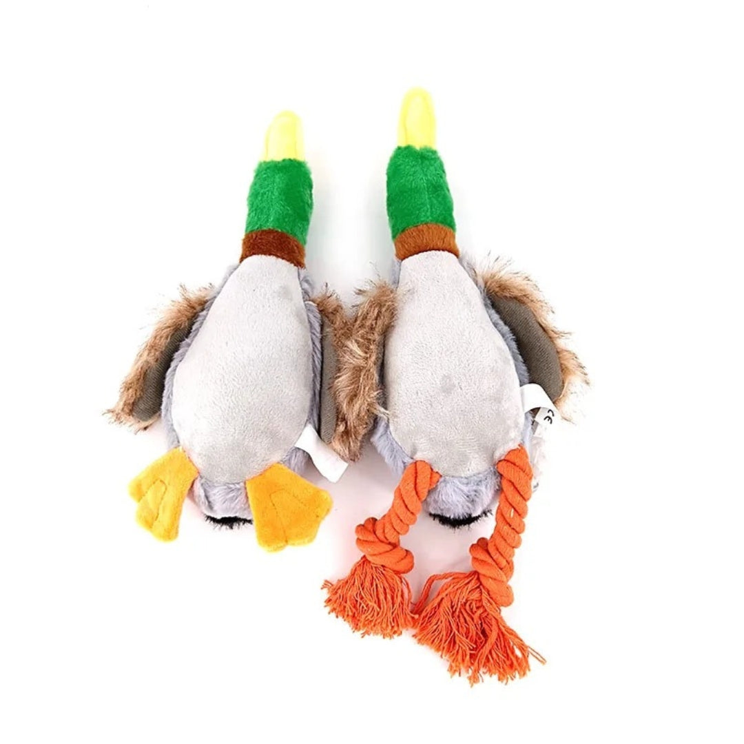 Plush Duck Chew Toy for Dogs – Squeaky, Dental Cleaning, Durable Fleece, Safe for All Sizes – Green 10