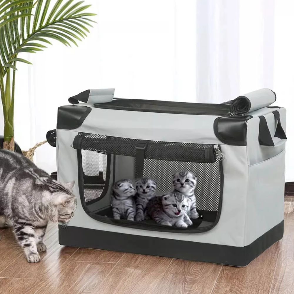 Portable Dog Crate for Small Pets – Lightweight, Breathable Mesh Travel Basket for Indoor and Outdoor Use, Collapsible Design 3