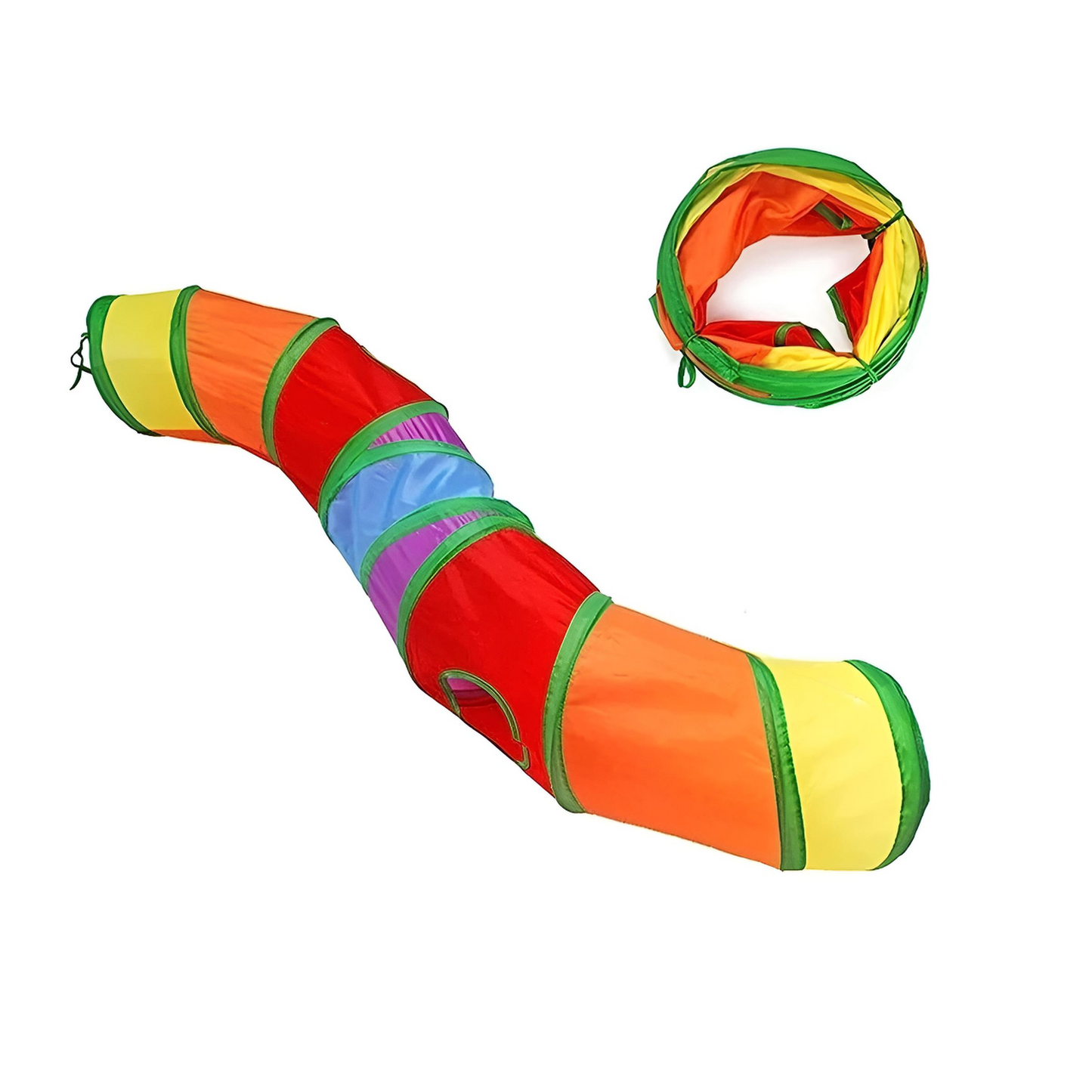 Rainbow Cat Tunnel with Built-In Toy – Foldable Design for Active Play 5