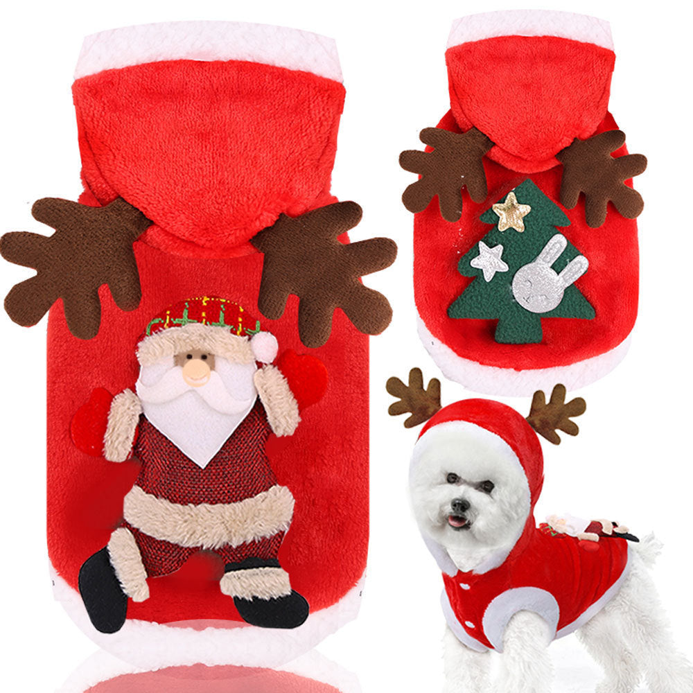 Reindeer Flannel Pet Outfit for Dogs and Cats – Cozy Holiday Costume 4