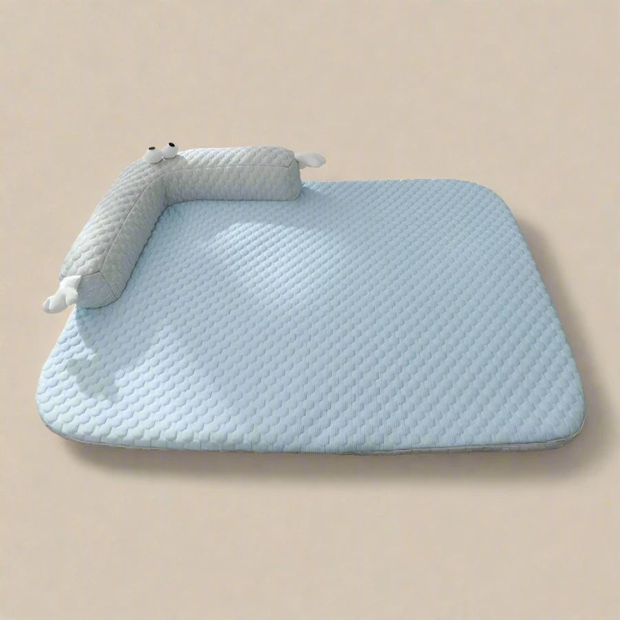 Silk Dog Cooling Mat with Plush Cushion – Lightweight, Breathable, Scratch Resistant Pet Bed for Instant Relief 5