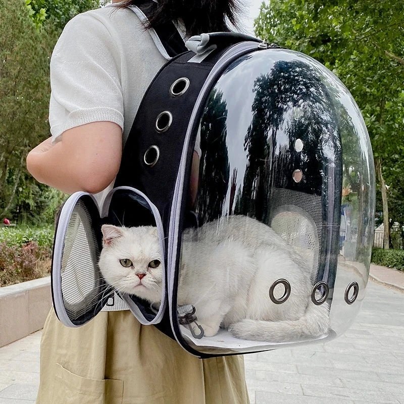 Transparent Space Capsule Pet Backpack for Cats and Small Dogs – Comfortable Carrier with Ventilation and Storage 6