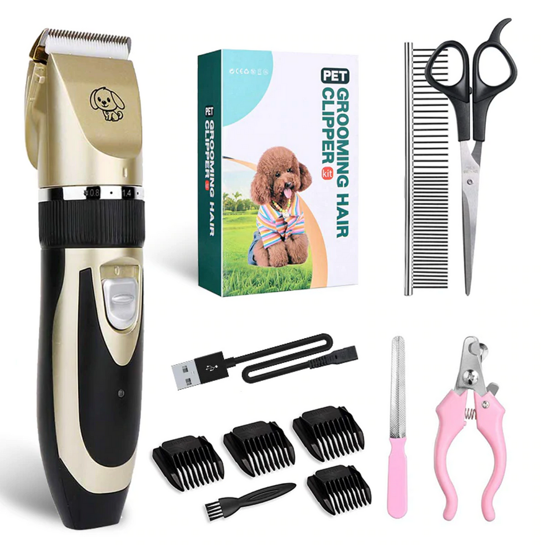 Ultra-Quiet Pet Hair Clipper with Adjustable Blades and 4 Combs – Low Vibration Grooming Tool 5