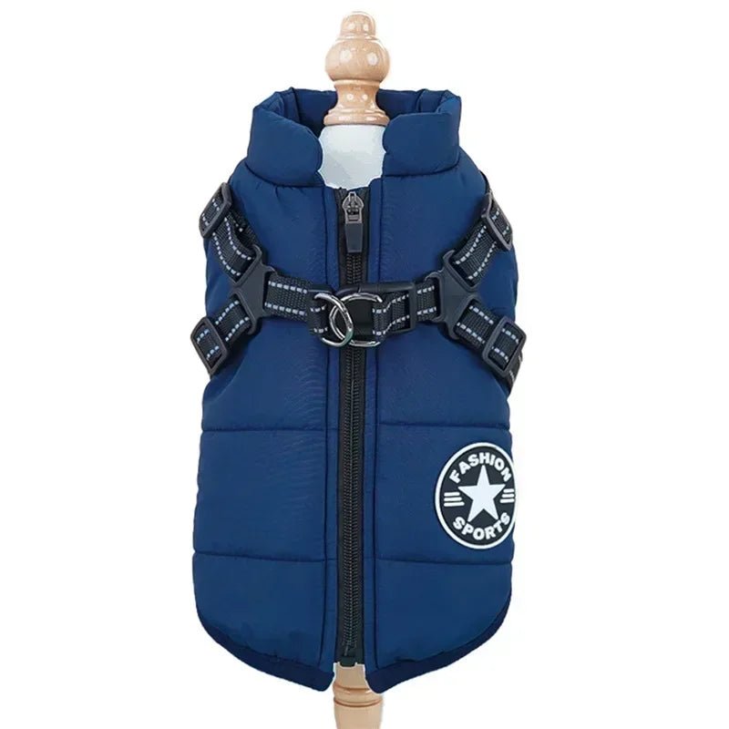 Waterproof Dog Coat with Integrated Harness and Fleece Lining – Warm Dog Raincoat for Winter Safety 12