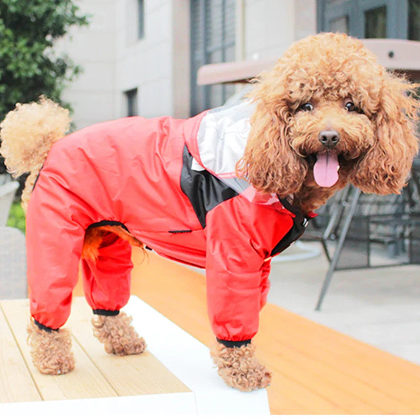 Waterproof Dog Raincoat with Hoodie – Sizes XS to 4XL in Green, Pink, and Red 8