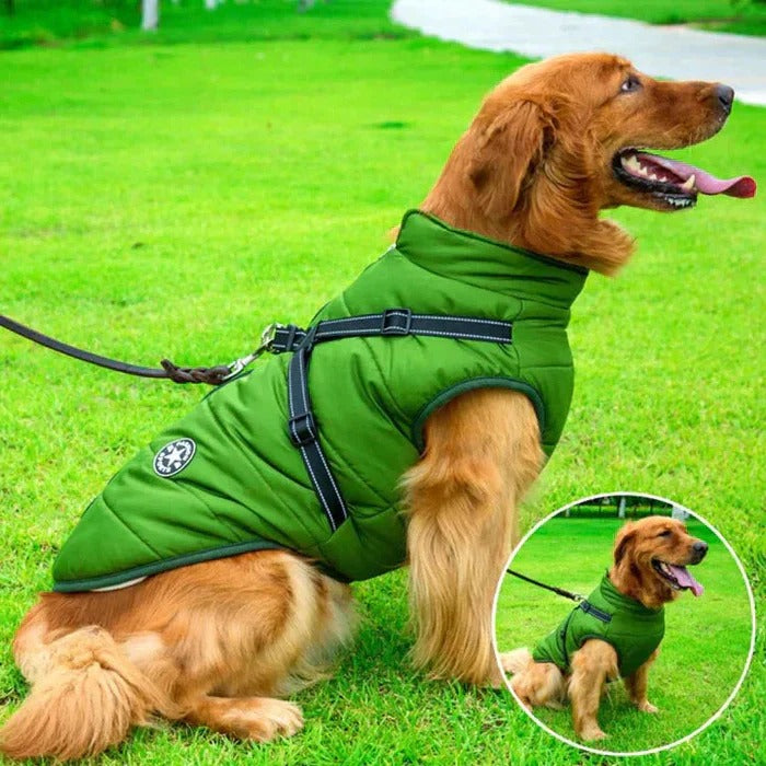 Waterproof Winter Dog Jacket with Sherpa Lining and Built-In Harness – All-Weather Protection 3