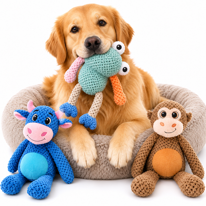 Extra-Large Plush Dog Toy with Built-In Squeaker and Tear-Resistant Design – Interactive Pet Companion