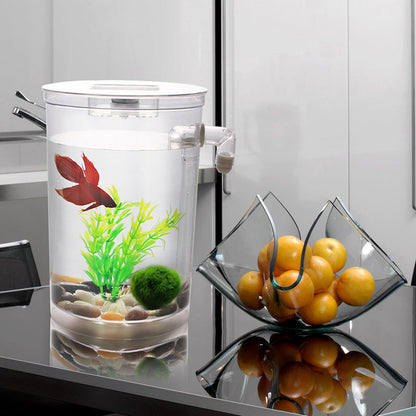 AquaCharm Mini Goldfish Tank – Creative Plastic Aquarium for Small Spaces