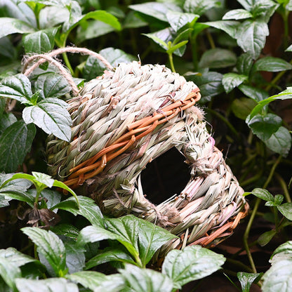 NestCraft Hand-Woven Straw Bird Cage – Artistic Handmade Decorative Bird Home