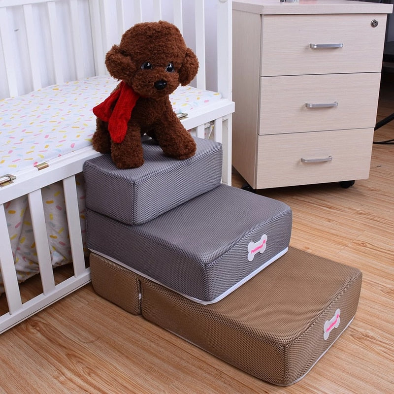 2-Level Non-Slip Dog Stairs for Bed – Comfortable Pet Steps for Small to Medium Pets, Easy Access to Sofas and Beds 1