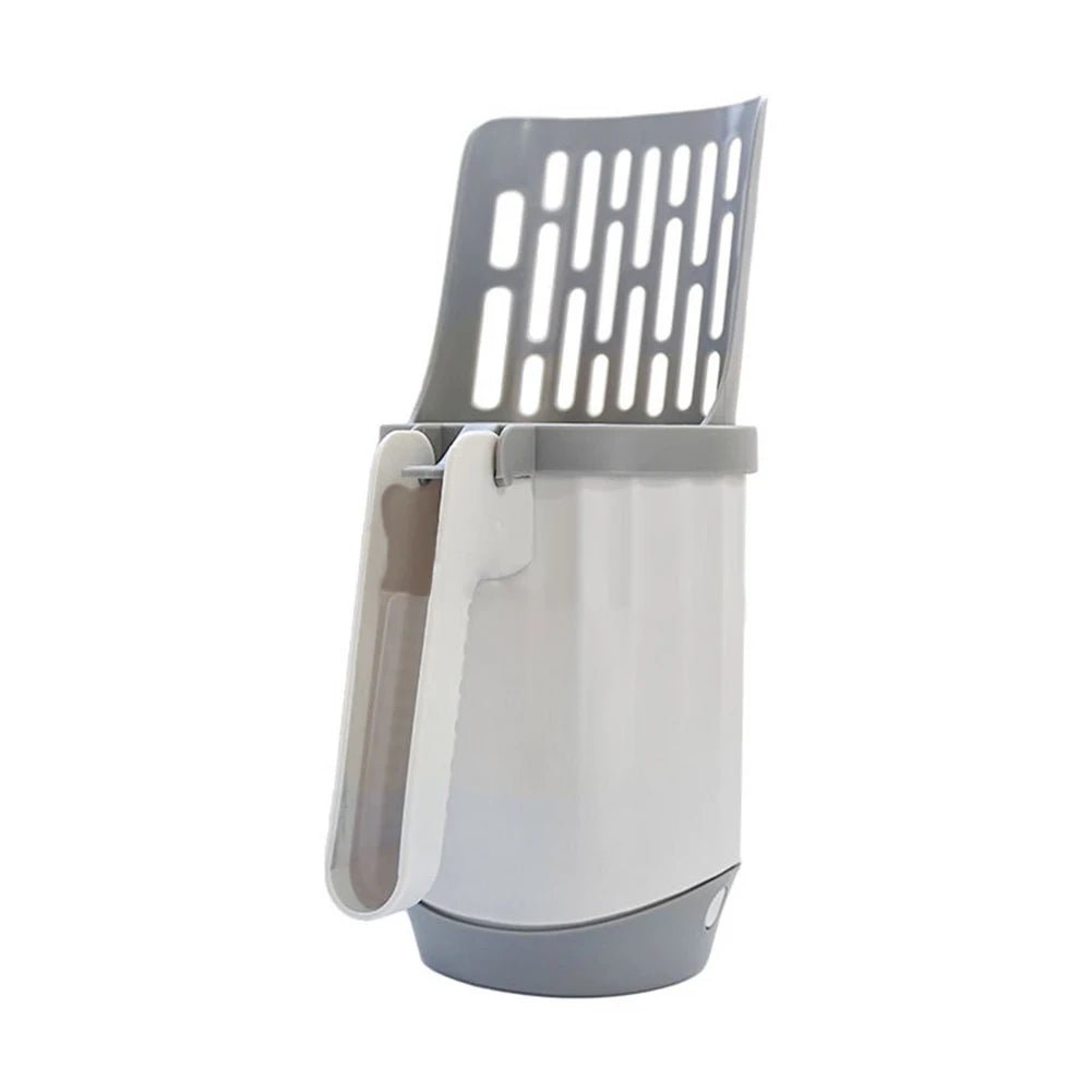 2-in-1 Cat Litter Scoop with Removable Garbage Bag Holder – Large Capacity for Easy Cleanup 0