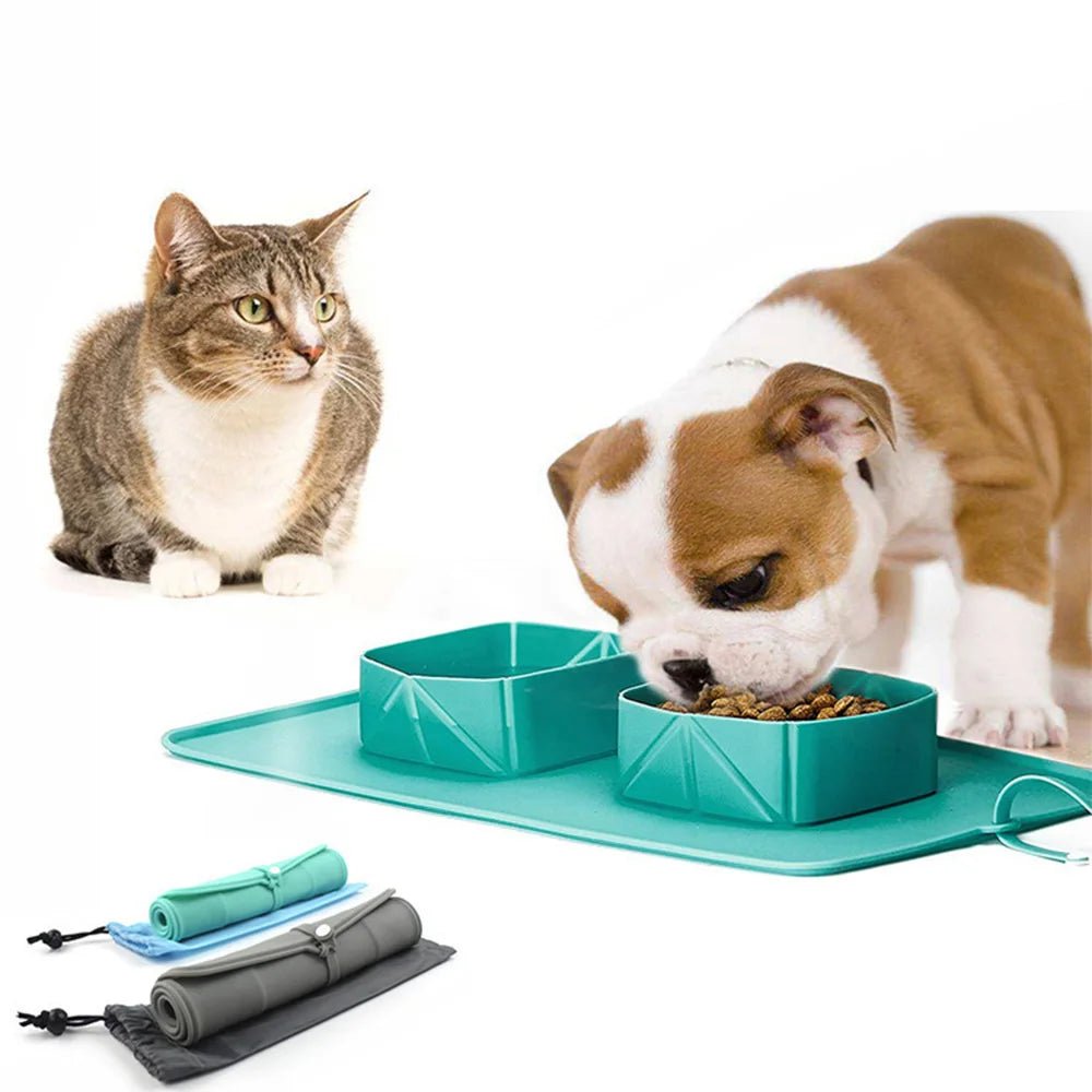 2-in-1 Foldable Travel Bowl for Pets – Compact Silicone Food and Water Container 2