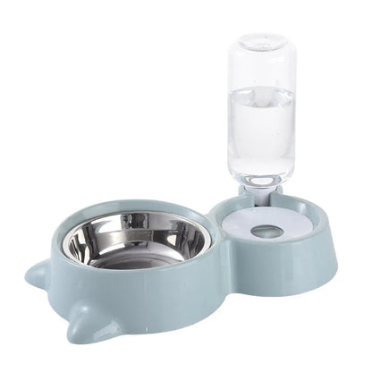2-in-1 Food and Water Bowl for Cats and Dogs – Durable Plastic Design, Compact and Stylish Pet Bowl 0
