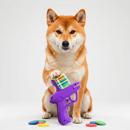 2-in-1 Launcher Toy for Pets and Kids featuring soft bullets and discs, lightweight ergonomic design for interactive play and fun activities. 6