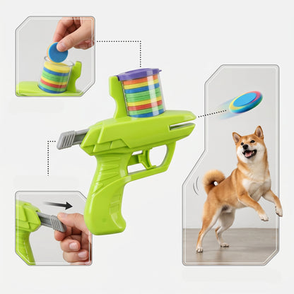 2-in-1 Launcher Toy for Pets and Kids featuring soft bullets and discs, lightweight ergonomic design for interactive play and fun activities. 7