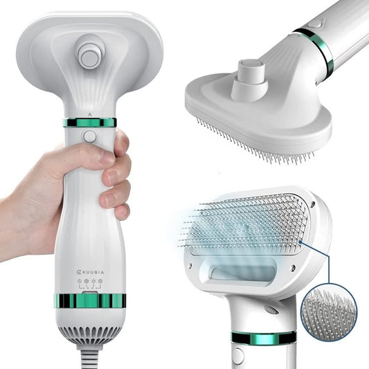 2-in-1 Pet Dryer and Brush with Adjustable Heat – Silent QuickDry Grooming Tool for All Coat Types 0