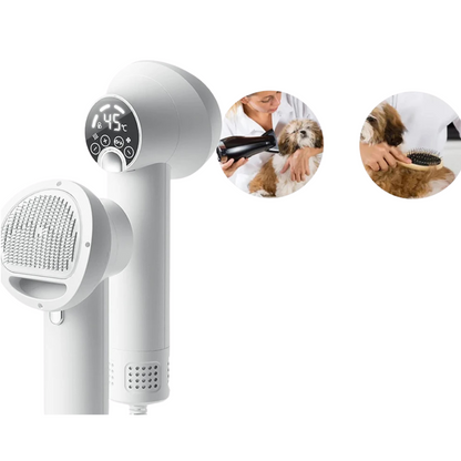 2-in-1 Pet Grooming Tool with Blowing and Combing Functionality – LED Display and 40,000 RPM Motor 0