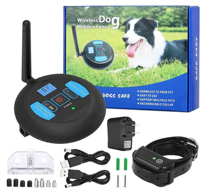 2-in-1 Wireless Dog Fence and Training Collar with Adjustable Range – 500m Containment System 0