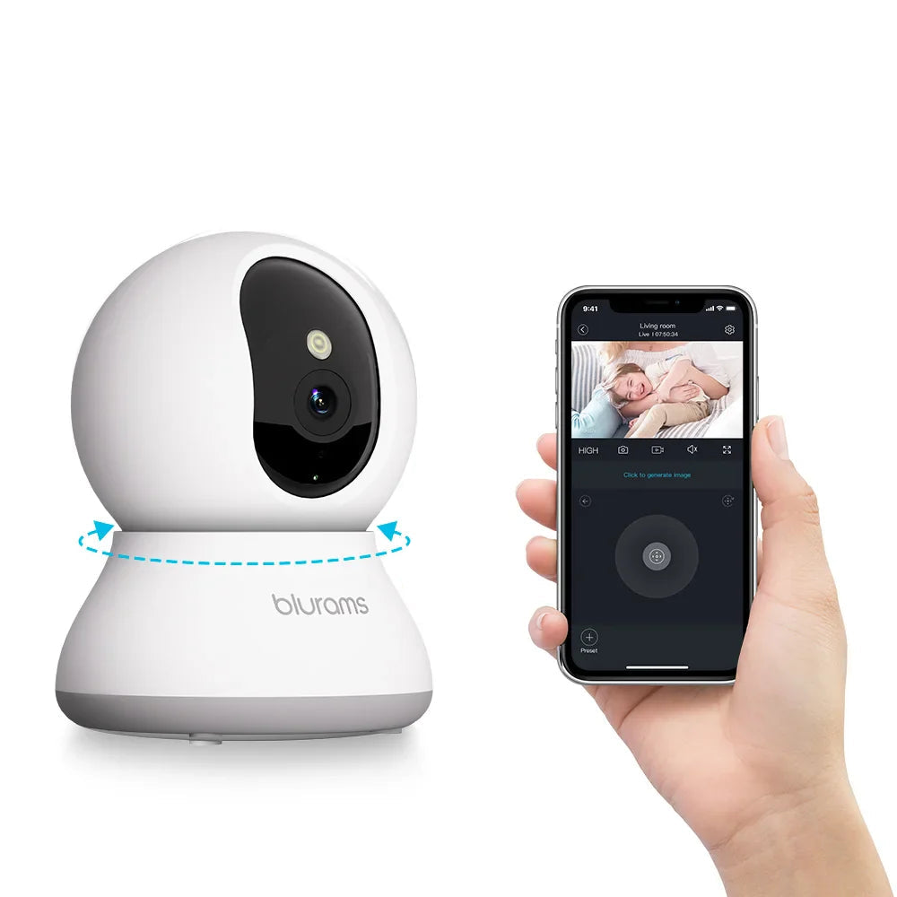 2K Indoor Pet Camera with 360° Rotation and Two-Way Audio – Smart Home Security Camera 0