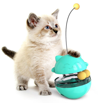 3-in-1 Cat Wobble Toy with Treat Dispenser and Spring Ball for Active Play 0